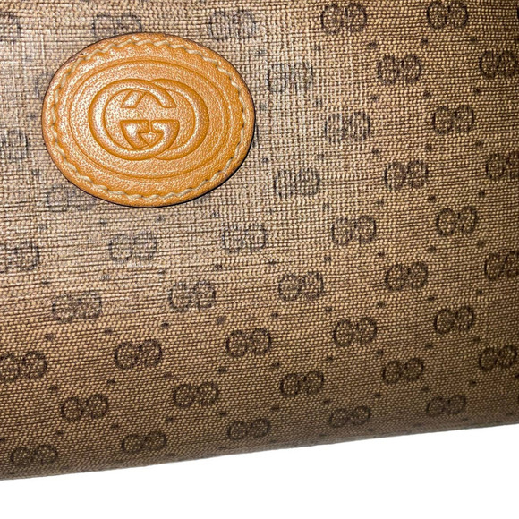 Gucci Vintage Brown GG Guccissima Canvas Medium Cosmetic Case Clutch - Picture 14 of 16